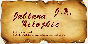 Jablana Milojkić vizit kartica